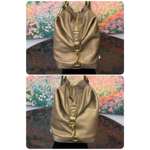 GUC Coach F15447 Ashley Satchel in Olive/Bronze Leather - Picture 3 of 13